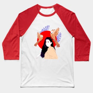 Girl with birds Baseball T-Shirt